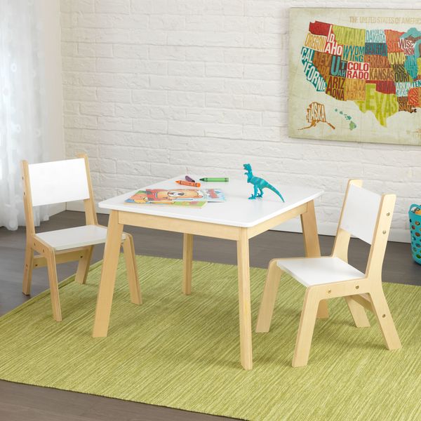 Детский игровой набор: стол и 2 стула Модерн, цвет – белый  